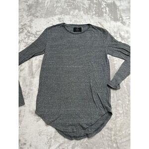 Premium Collection Shirt Men's Size Small Gray Striped Long Sleeve Crew Neck